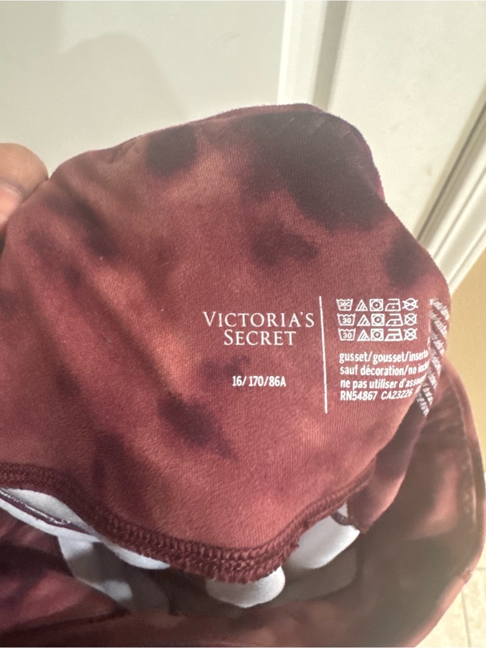 Victoria's Secret Burgundy Tie-Dye Bralette